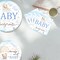 Teddy Bear Baby Shower Decorations - 96 Pcs We Can Barely Wait Baby Shower Decorations Blue Tableware Plates Napkins Fork Party Supplies
